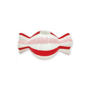 Bougeoir plat bonbon Ribbon en céramique peinte main - 13x7,5 x h6,5 cm - Easy Life