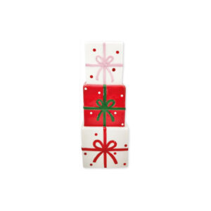Vase totem paquets empilés Ribbon en céramique peinte main - Ø10,5 x h26,5 cm - Easy Life
