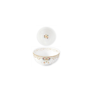 Bol White Elegance en porcelaine décor poinsettia ivoire et or - Ø12 cm - Easy Life