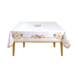 Nappe 12 personnes White Elegance en coton - 145x250 cm - Easy Life