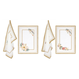 Set de 2 torchons White Elegance en coton - 50x70 cm - Easy Life