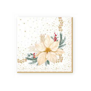20 serviettes en papier White Elegance, 3 plis - 33x33 cm - Easy Life