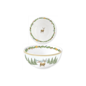 Bol White Forest en porcelaine décor cerf et forêt enneigée - Ø15 cm - Easy Life