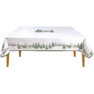 Nappe 6 personnes White Forest en coton - 145x180 cm - Easy Life