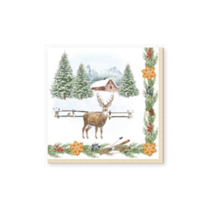 20 serviettes en papier White Forest, 3 plis - 33x33 cm - Easy Life