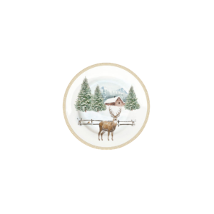 Assiette à dessert White Forest en porcelaine décor cerf - Ø19 cm - Easy Life
