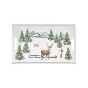 Plateau de service White Forest en mélamine avec poignées - 47x31 cm - Easy Life