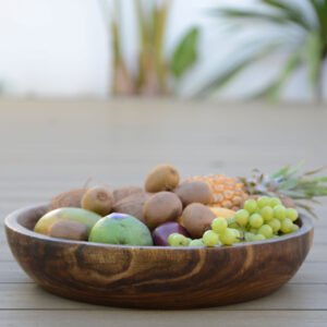 Coupe décorative ronde en bois de manguier 45 cm
