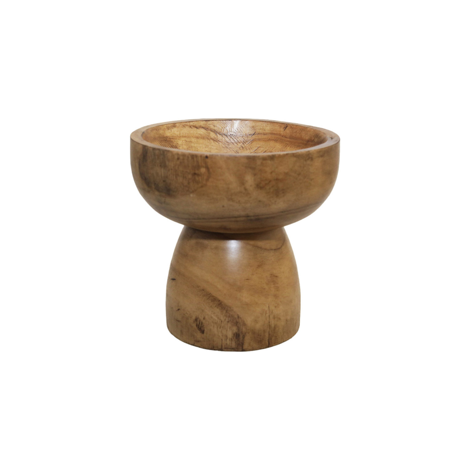 Coupe décorative sur pied en bois de manguier