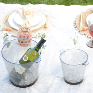 Seau à glaçons fumé avec pince 2,3 L