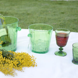 Seau à glaçons vert avec pince 2,3 L