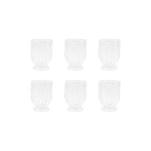 Verres à eau sur pied côtelés - Lot de 6