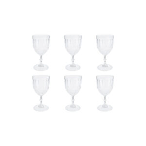 Verres à vin sur pied côtelés - Lot de 6