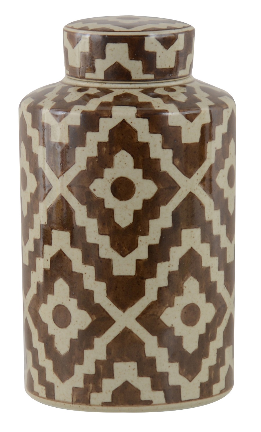 Pot Bozeman en céramique beige et brun 28 cm