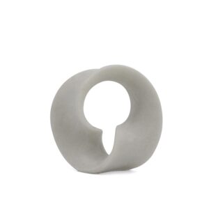 Sculpture anneau en résine blanche 31 cm