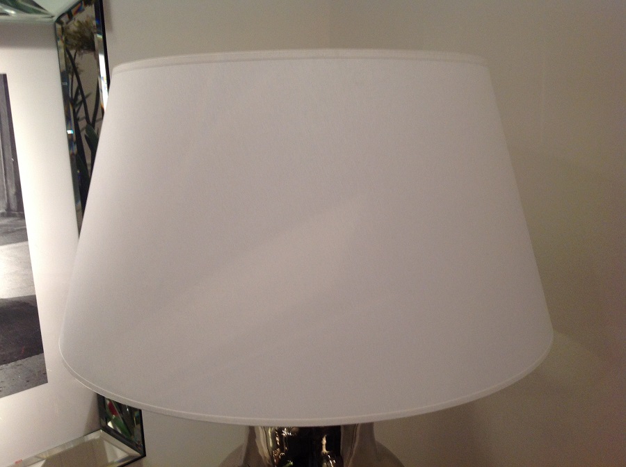 Abat-jour conique en tissu blanc 55 cm