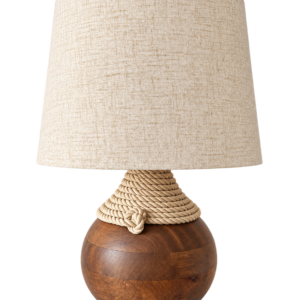 Lampe de table en bois et corde marine signée Giovanna Locatelli