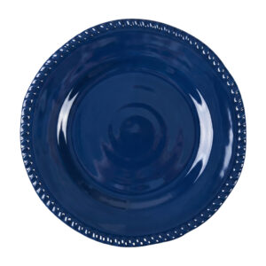 Assiettes plates Dolce Mare 28 cm en mélamine bleu marine - Lot de 6