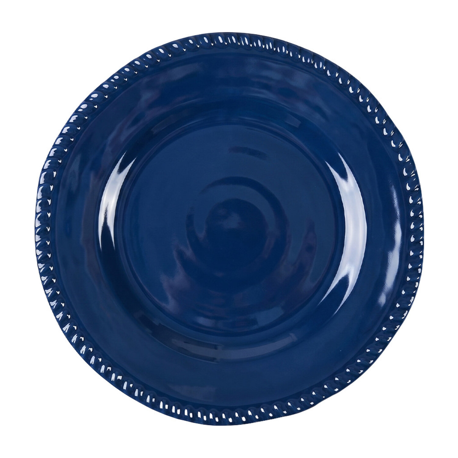 Assiettes plates Dolce Mare 28 cm en mélamine bleu marine - Lot de 6