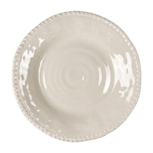 Assiettes plates Dolce Mare 28 cm en mélamine crème - Lot de 6