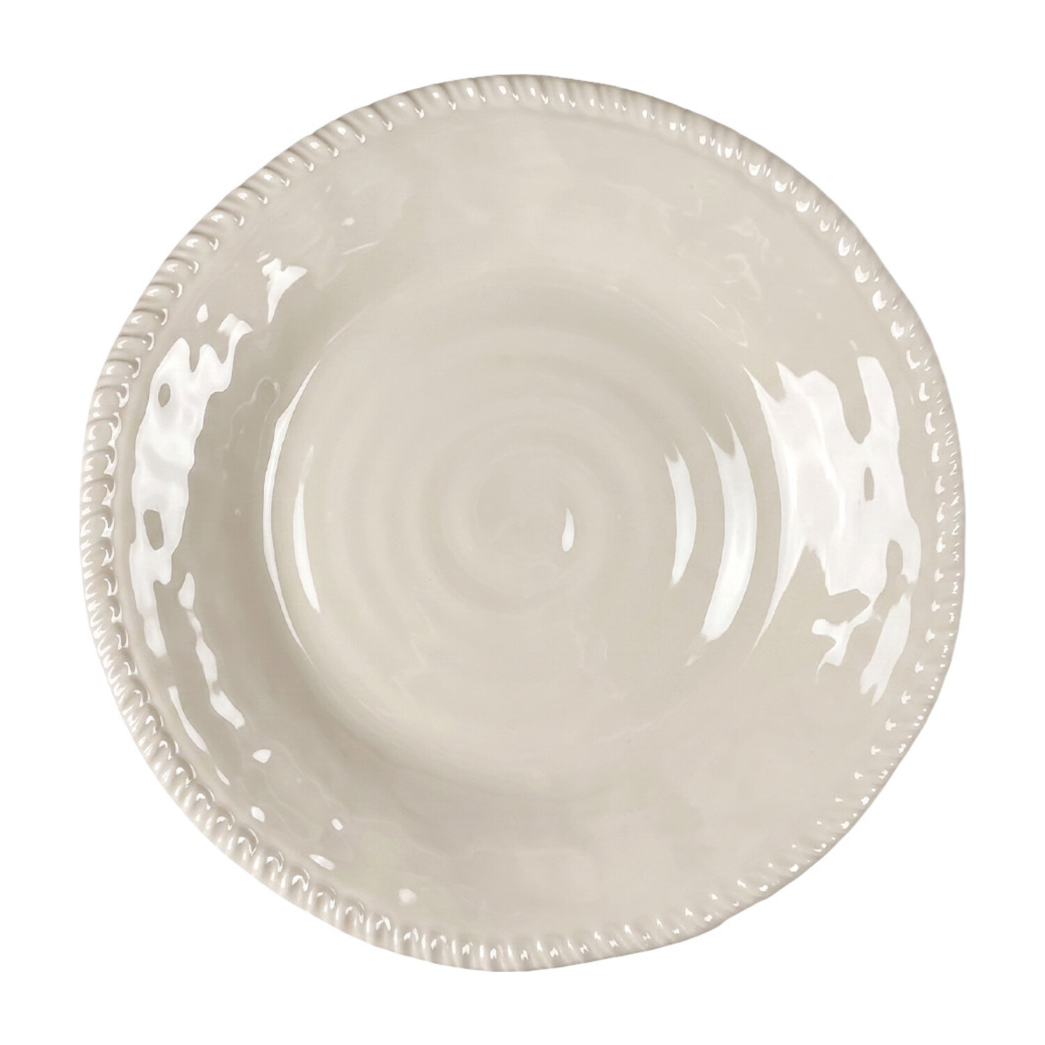 Assiettes plates Dolce Mare 28 cm en mélamine crème - Lot de 6