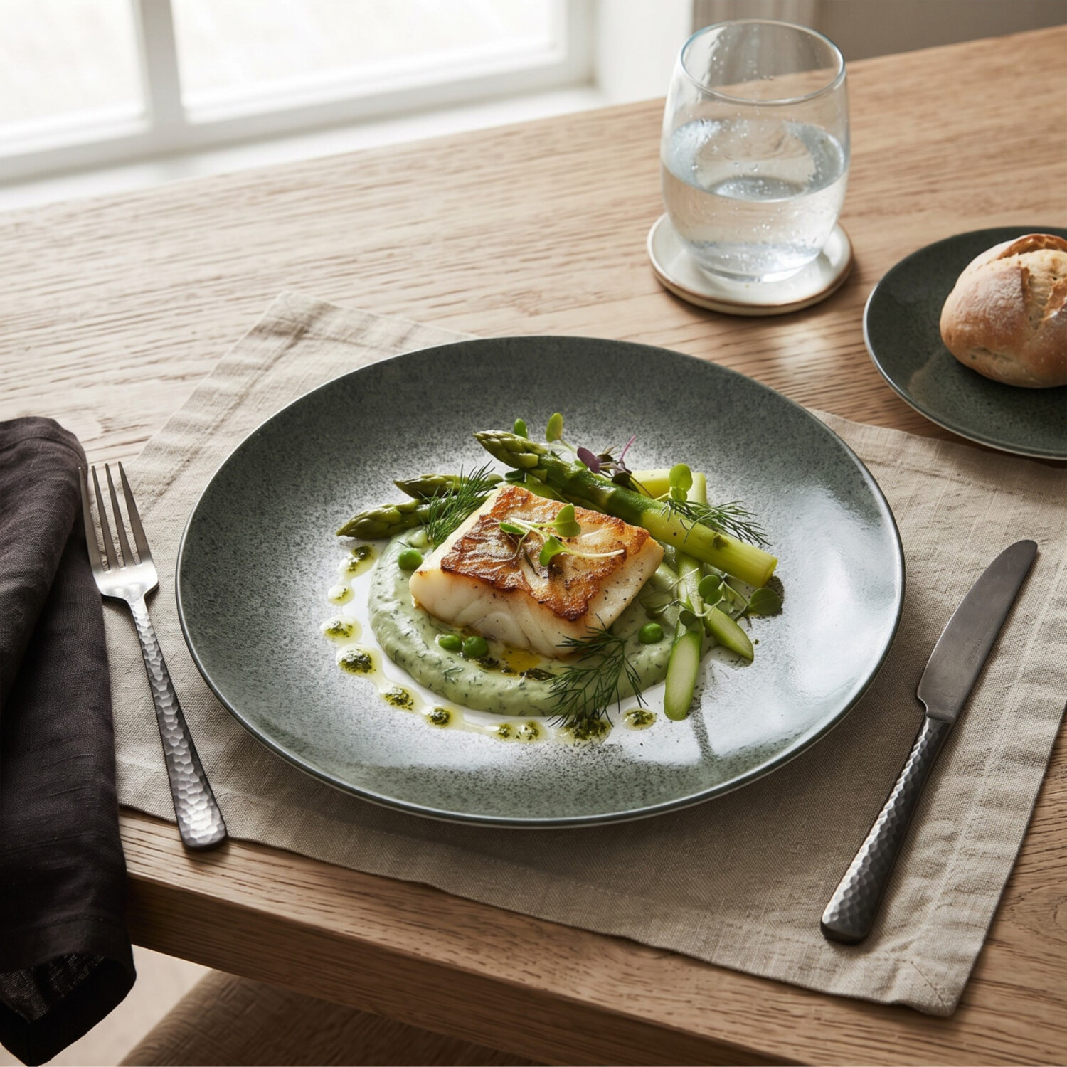 Assiettes plates Nature Profonde 27 cm - Lot de 6, mise en situation 1