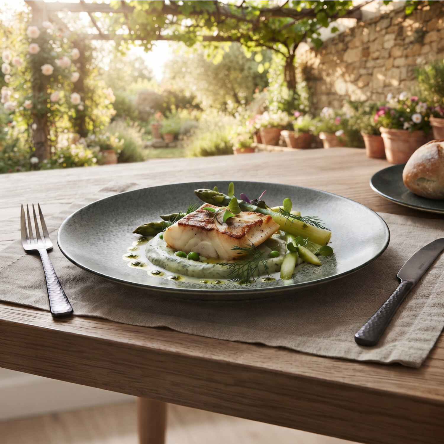 Assiettes plates Nature Profonde 27 cm - Lot de 6, mise en situation 2