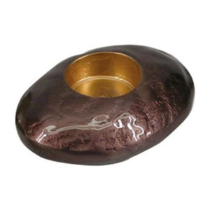 Bougeoir galet marron 11,5 cm