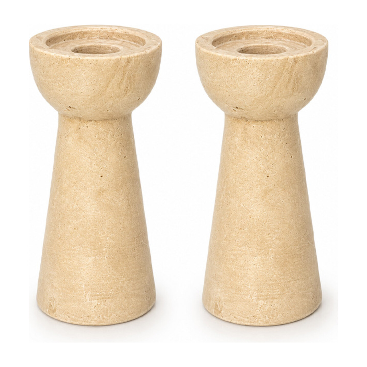 Bougeoir effet travertin 15 cm
