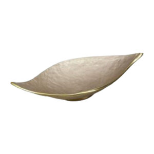 Coupe décorative feuille sable 39 cm