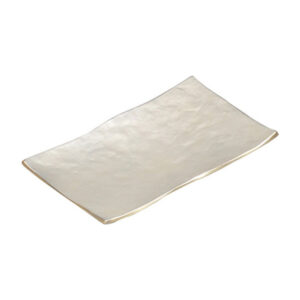 Coupe décorative rectangulaire blanc nacré 25 cm
