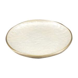 Coupe décorative ronde blanc nacré 29,5 cm
