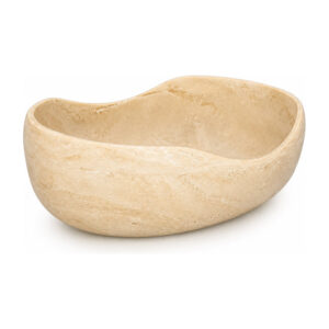 Coupelle ovale effet travertin 22,5 cm