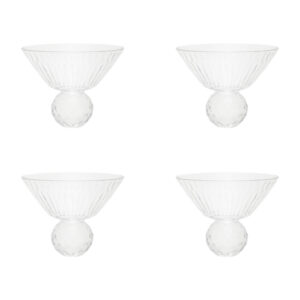 Coupes à glace à pied diamant - Lot de 4