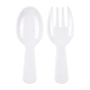 Couverts à salade Dolce Mare en mélamine blanche 27 cm