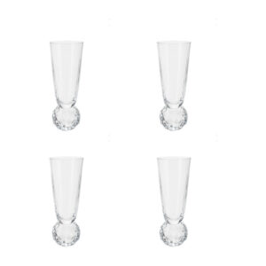 Flûtes à champagne à pied diamant - Lot de 4
