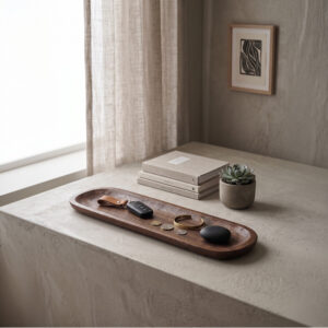 Plat allongé en bois 58 cm