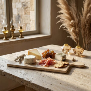 Plateau à fromage effet travertin 40 cm