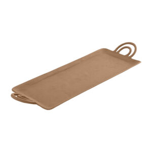 Plateau rectangulaire en aluminium beige 59 cm