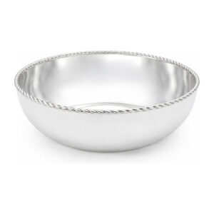 Saladier en inox argenté bord torsadé 25,5 cm