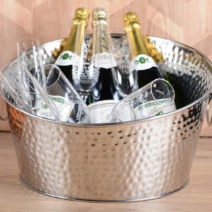 Seau à champagne en inox martelé 40 cm