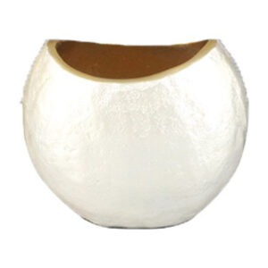 Vase boule blanc nacré 12,5 cm