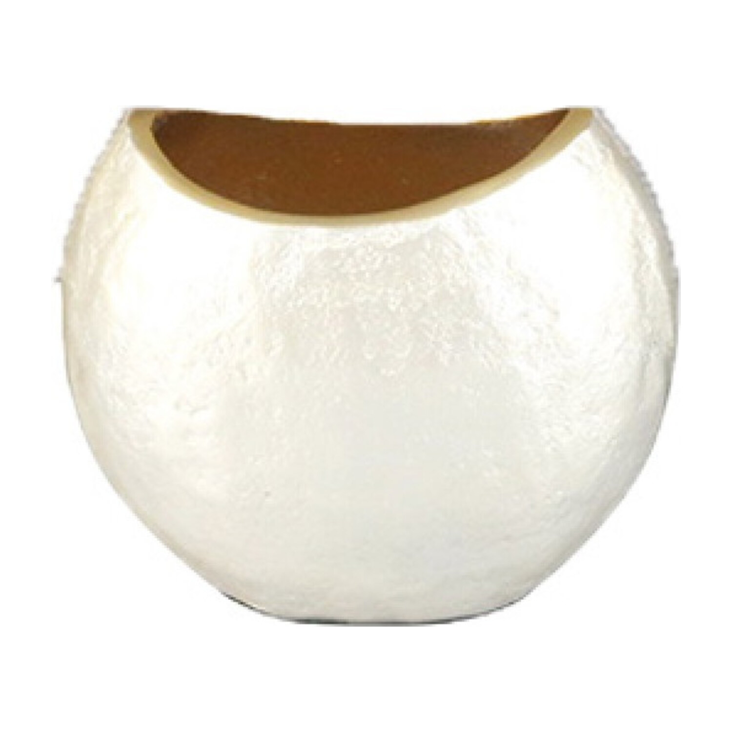 Vase boule blanc nacré 12,5 cm
