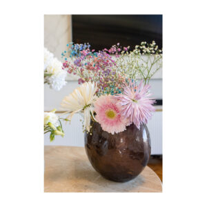 Vase boule marron 18,5 cm