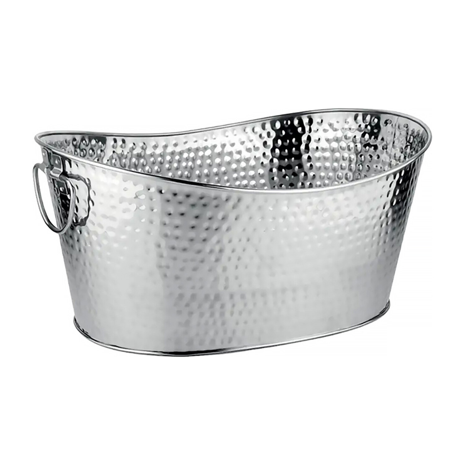 Vasque à champagne ovale en inox martelé 49 cm