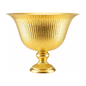 Vasque à champagne sur pied dorée 41 cm