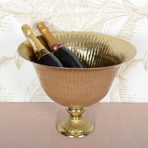 Vasque à champagne sur pied dorée 41 cm
