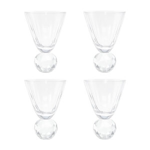 Verres à vin et cocktail à pied diamant - Lot de 4