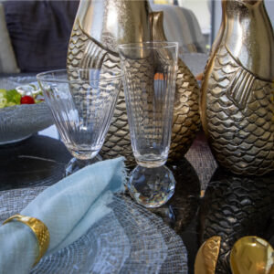 Verres à vin et cocktail à pied diamant – Lot de 4